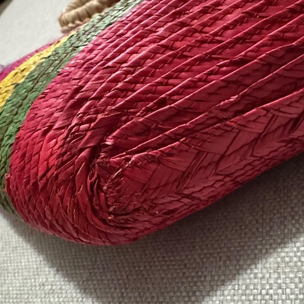Summer Vibes Woven Multi Stripe Mini Bag-Natural Fibers-GUC - Picture 5 of 14